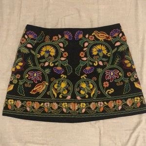 Wintery embroidered black mini!